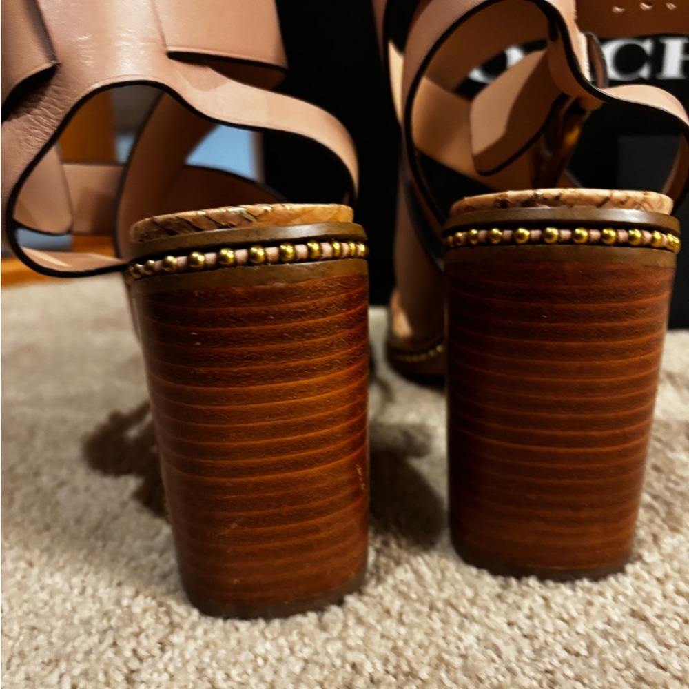 COACH Mandy Block Heel Size 8 - Picture 3 of 6